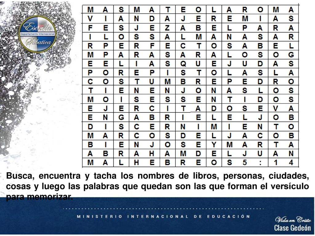 Realice la Dinámica que es sugerida en el Plan de lección de la clase.