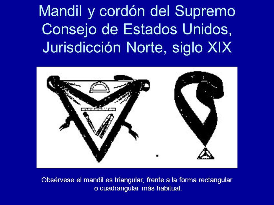 Mandil y cordón del Supremo Consejo de Estados Unidos, Jurisdicción Norte, siglo XIX