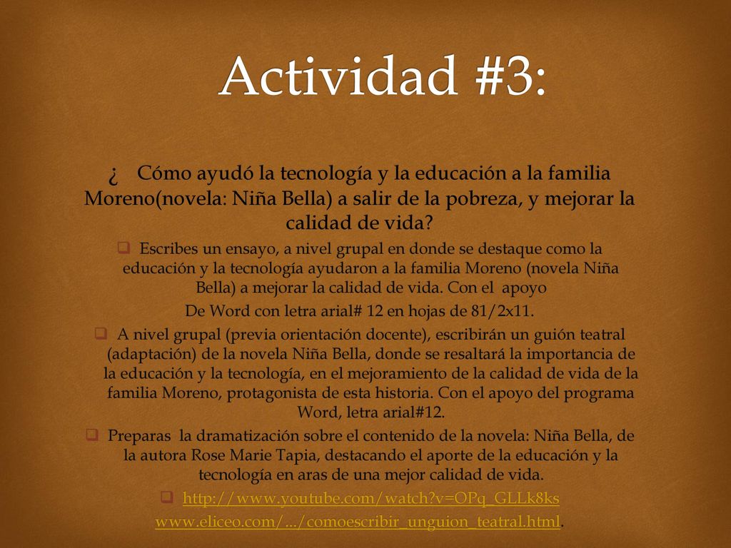 De Word con letra arial# 12 en hojas de 81/2x11.