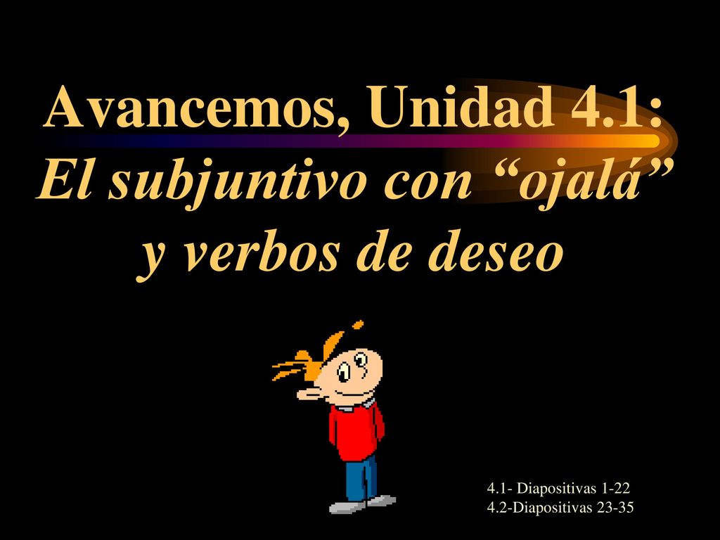 Avancemos, Unidad 4.1: El subjuntivo con ojalá y verbos de deseo