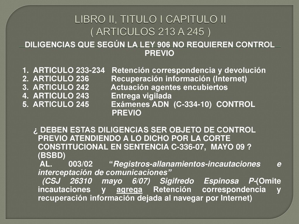 LIBRO II, TITULO I CAPITULO II ( ARTICULOS 213 A 245 )