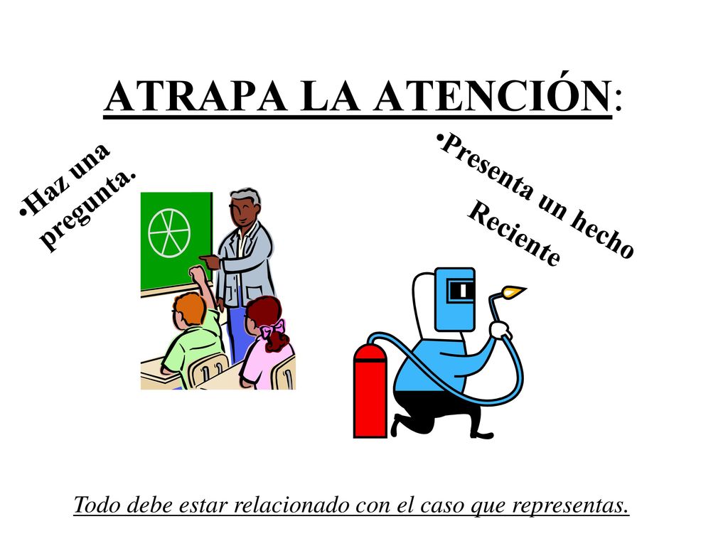 ATRAPA LA ATENCIÓN: Haz una pregunta. Presenta un hecho Reciente