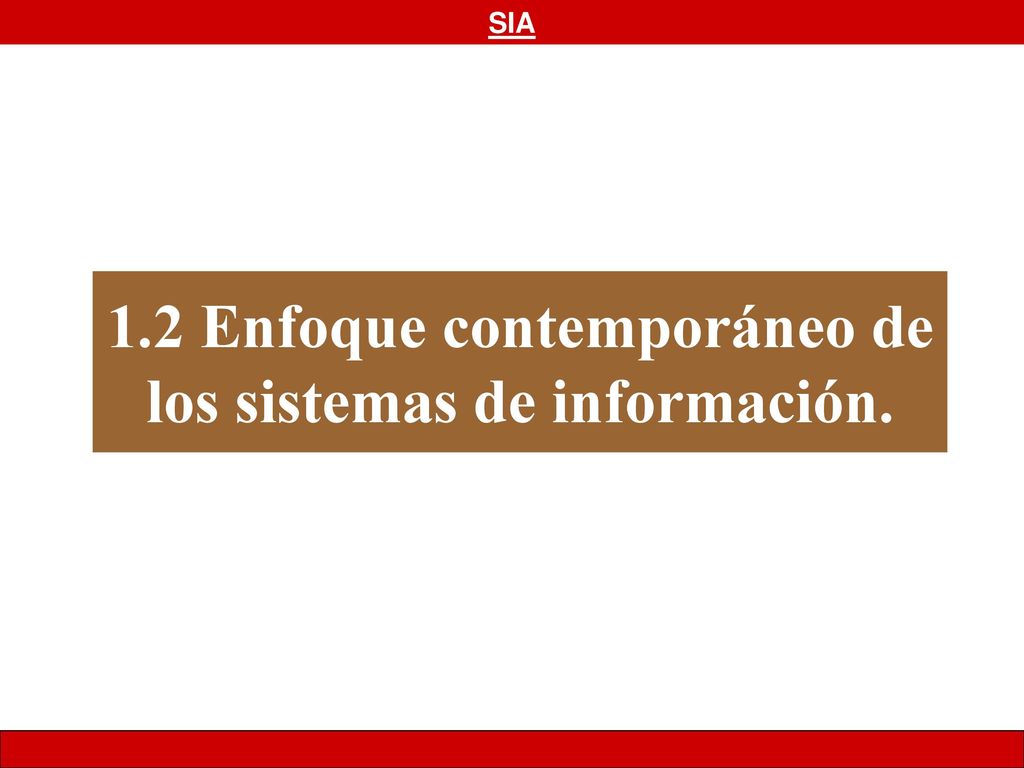 1.2 Enfoque contemporáneo de los sistemas de información.