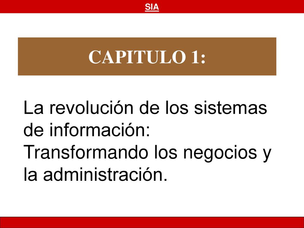 CAPITULO 1: La revolución de los sistemas de información: Transformando los negocios y la administración.