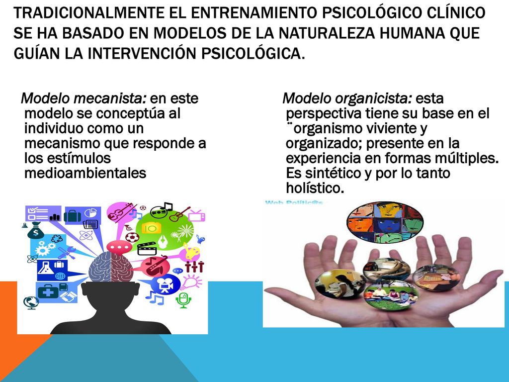Tradicionalmente el entrenamiento psicológico clínico se ha basado en modelos de la naturaleza humana que guían la intervención psicológica.