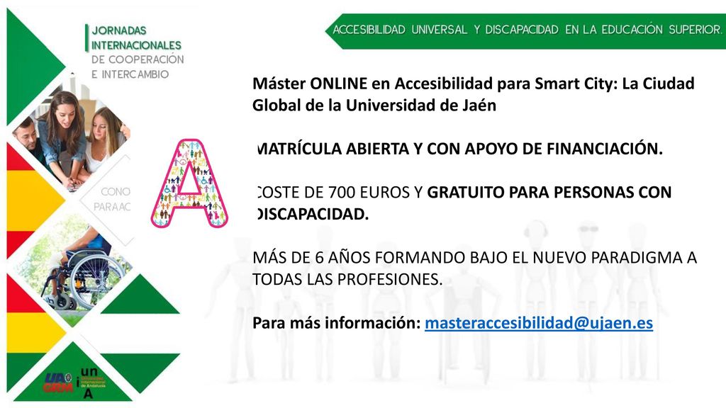 Máster ONLINE en Accesibilidad para Smart City: La Ciudad Global de la Universidad de Jaén