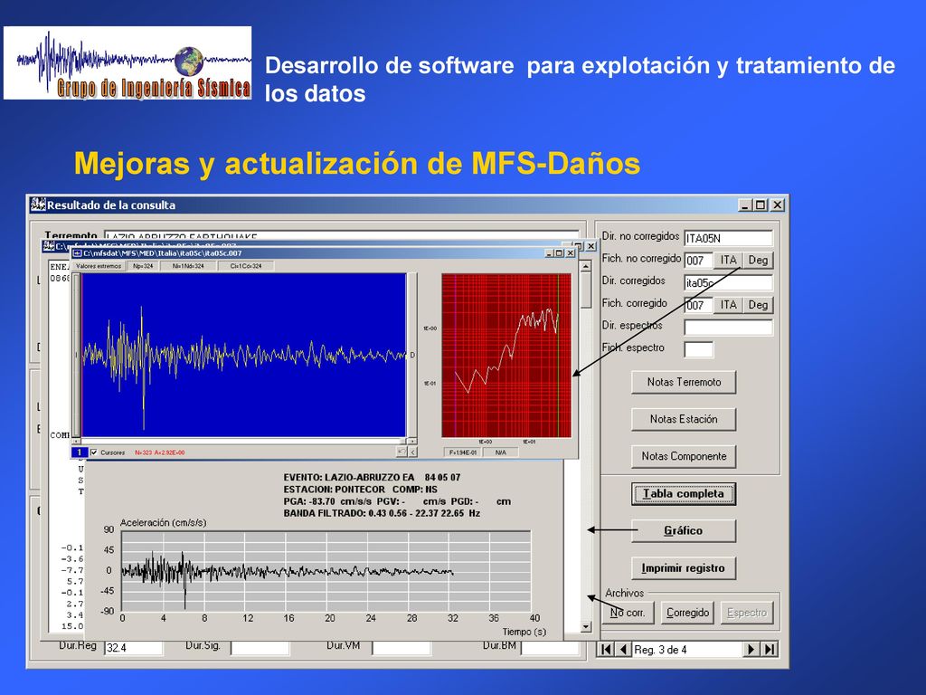 Desarrollo de software para explotación y tratamiento de los datos