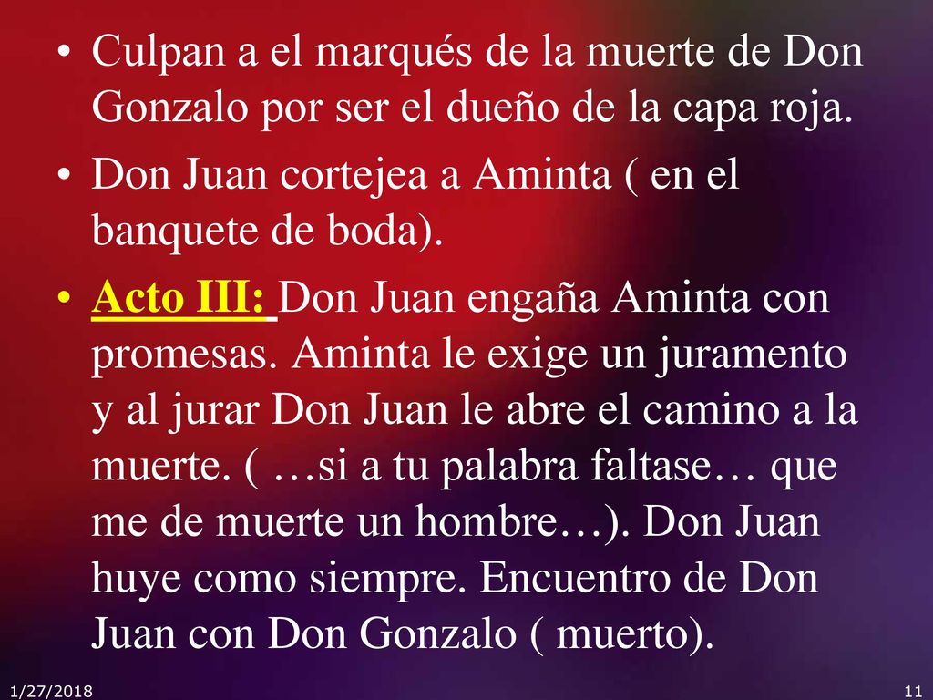 Don Juan cortejea a Aminta ( en el banquete de boda).