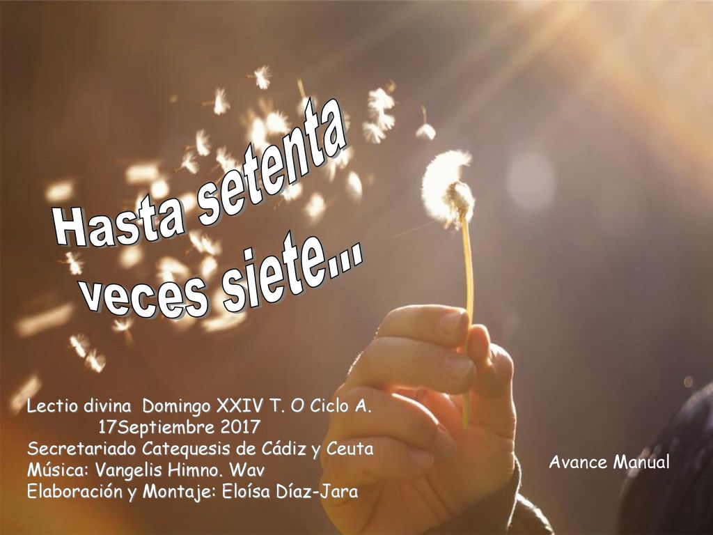 Hasta setenta veces siete... Lectio divina Domingo XXIV T. O Ciclo A.