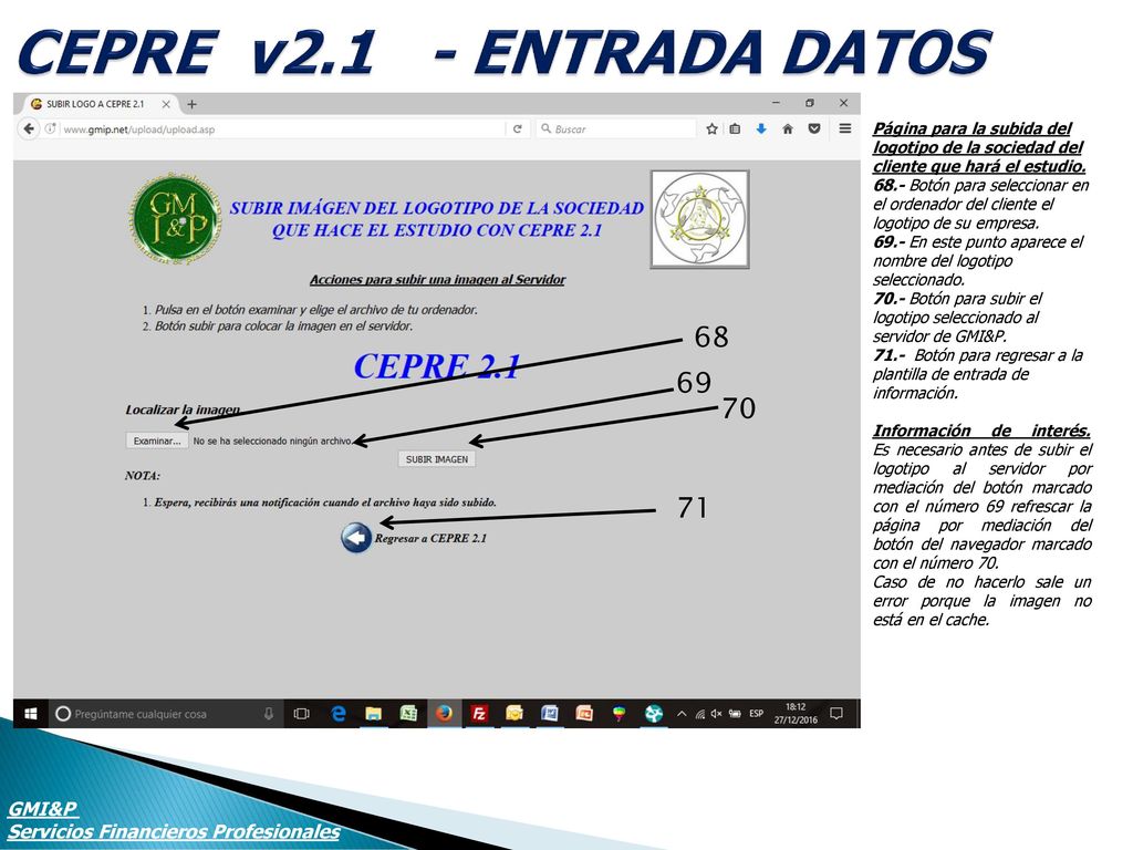 CEPRE v2.1 - ENTRADA DATOS Página para la subida del logotipo de la sociedad del cliente que hará el estudio.