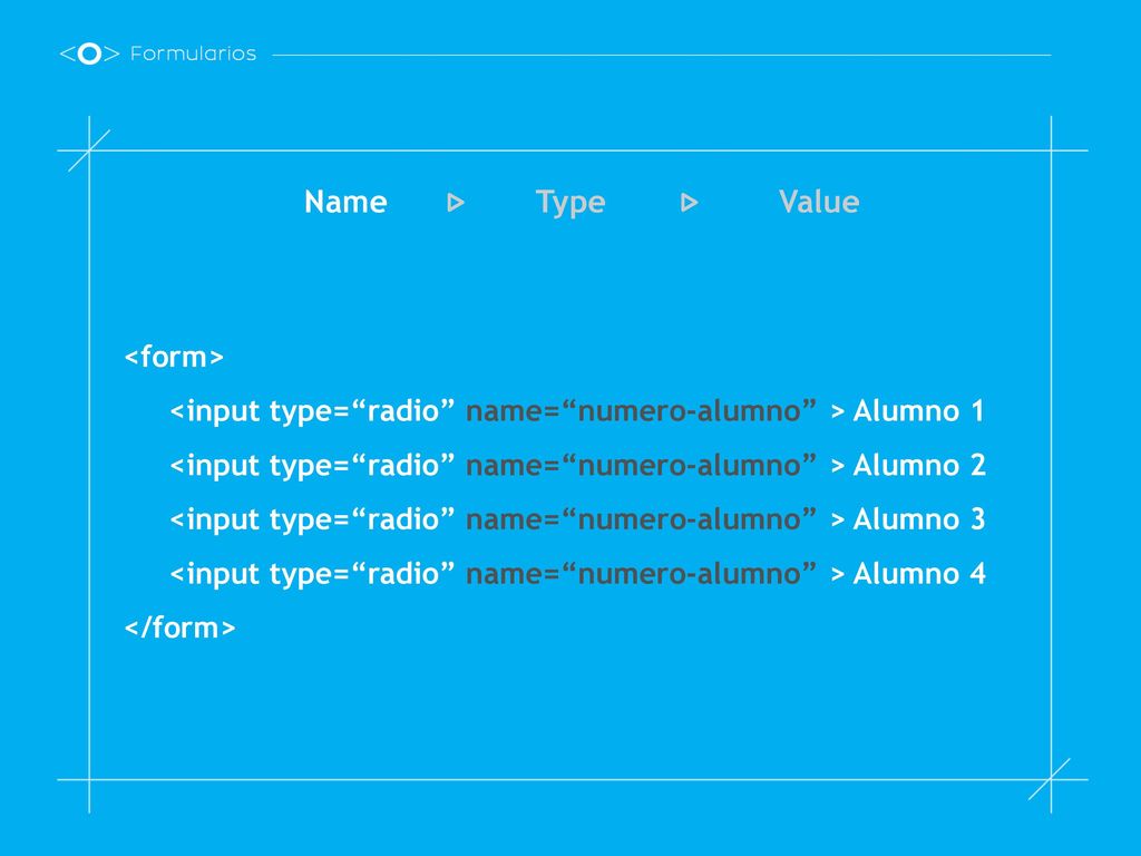 Name Type Value <form>