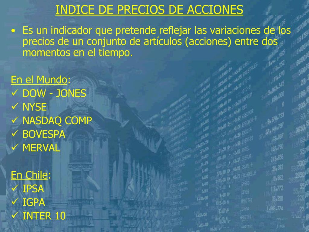 INDICE DE PRECIOS DE ACCIONES