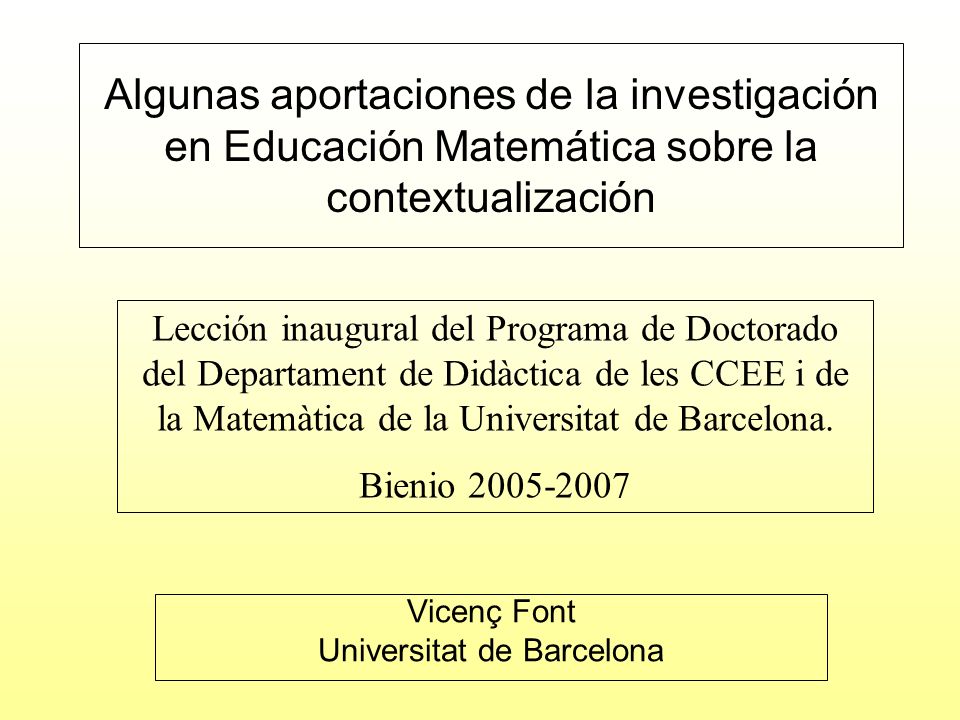 Vicenç Font Universitat de Barcelona