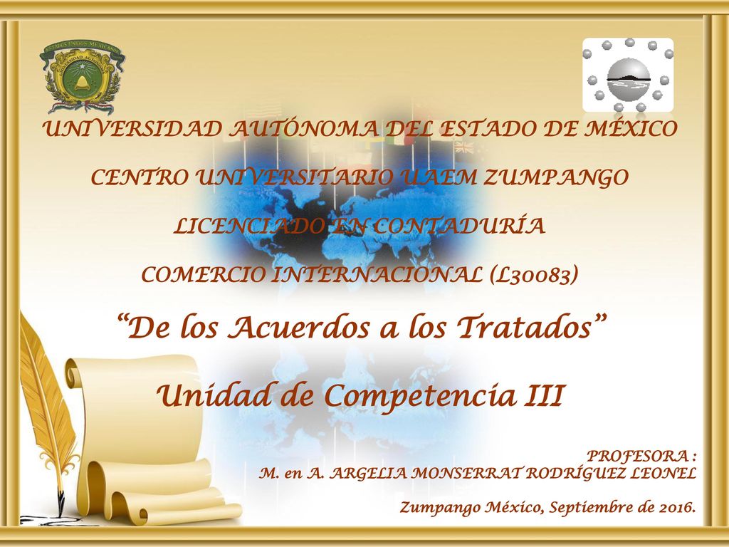 De los Acuerdos a los Tratados Unidad de Competencia III