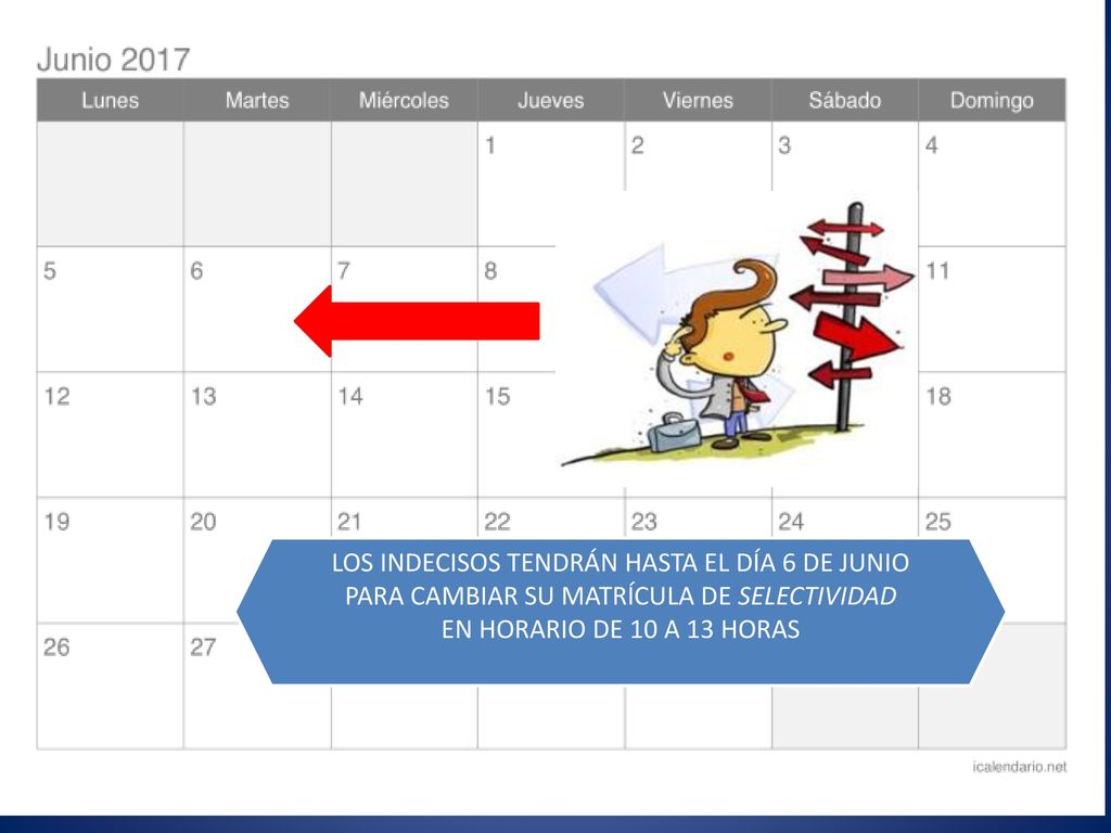 I.E.S. ISLA DE LEÓN LOS INDECISOS TENDRÁN HASTA EL DÍA 6 DE JUNIO PARA CAMBIAR SU MATRÍCULA DE SELECTIVIDAD.