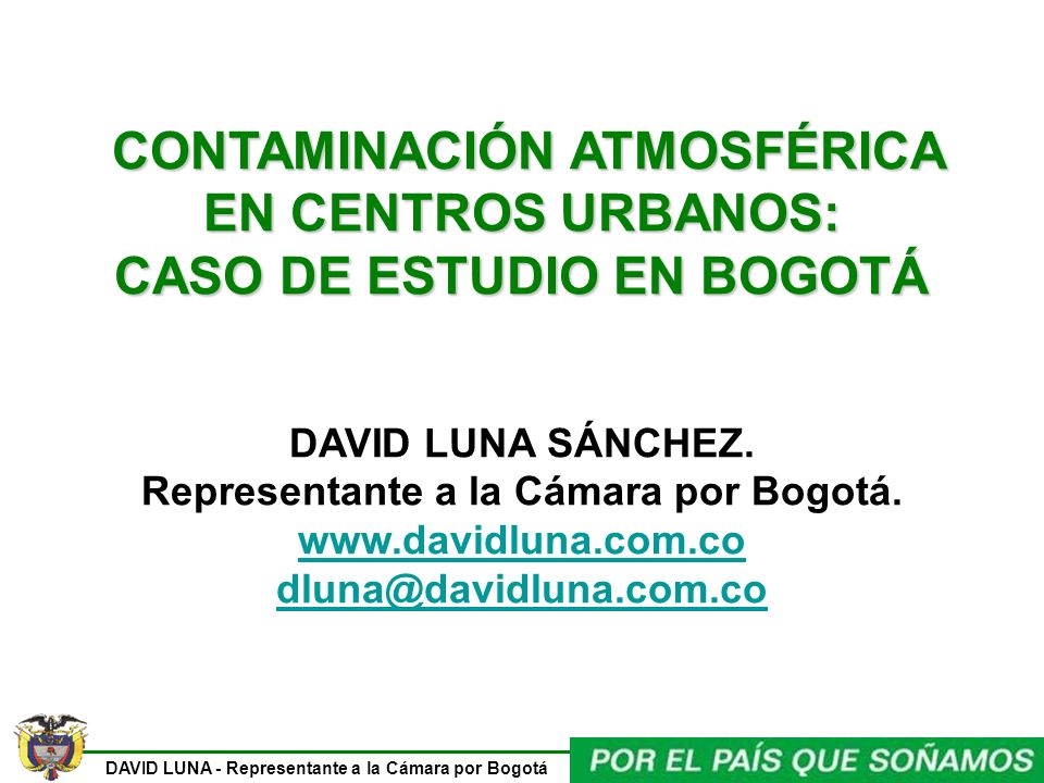 CONTAMINACIÓN ATMOSFÉRICA CASO DE ESTUDIO EN BOGOTÁ