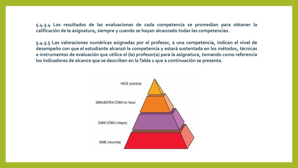 Los resultados de las evaluaciones de cada competencia se promedian para obtener la calificación de la asignatura, siempre y cuando se hayan alcanzado todas las competencias.