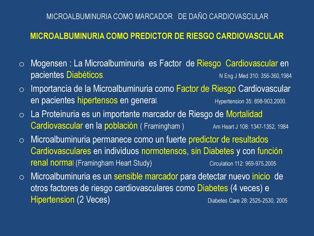 MICROALBUMINURIA COMO MARCADOR DE DAÑO CARDIOVASCULAR