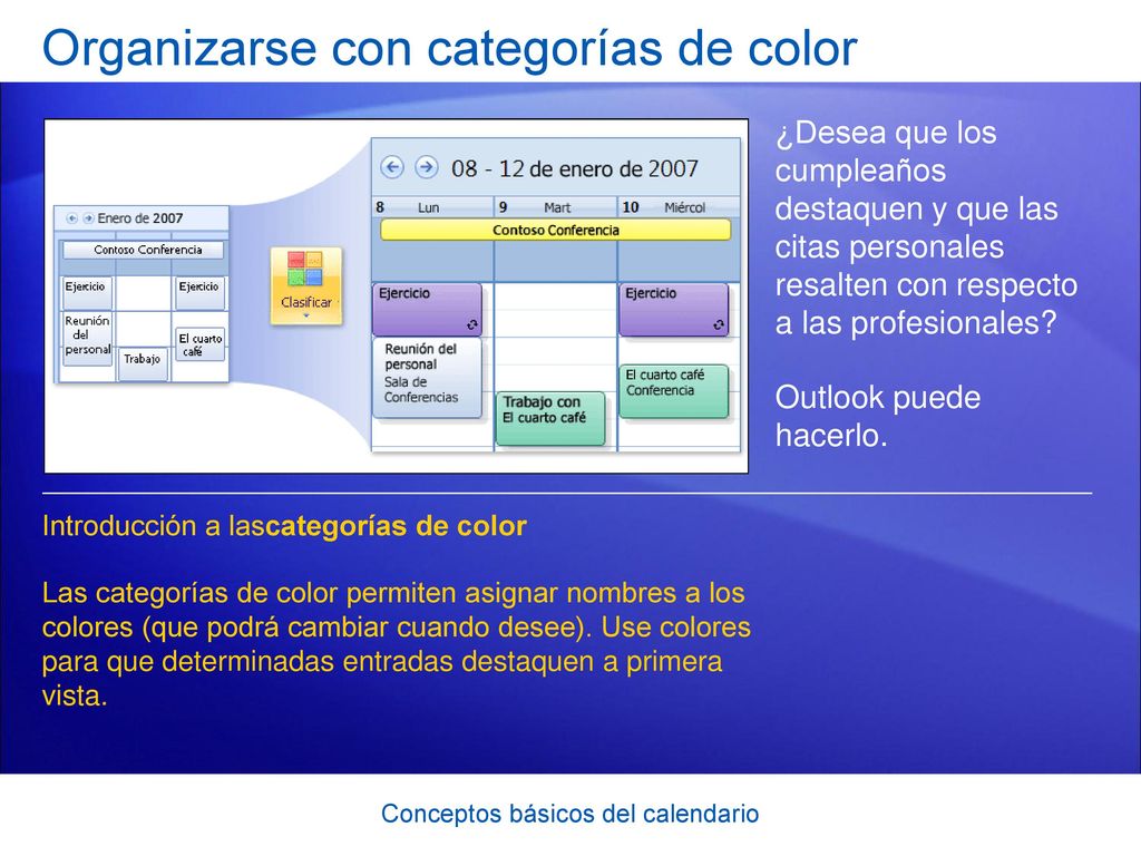 Organizarse con categorías de color