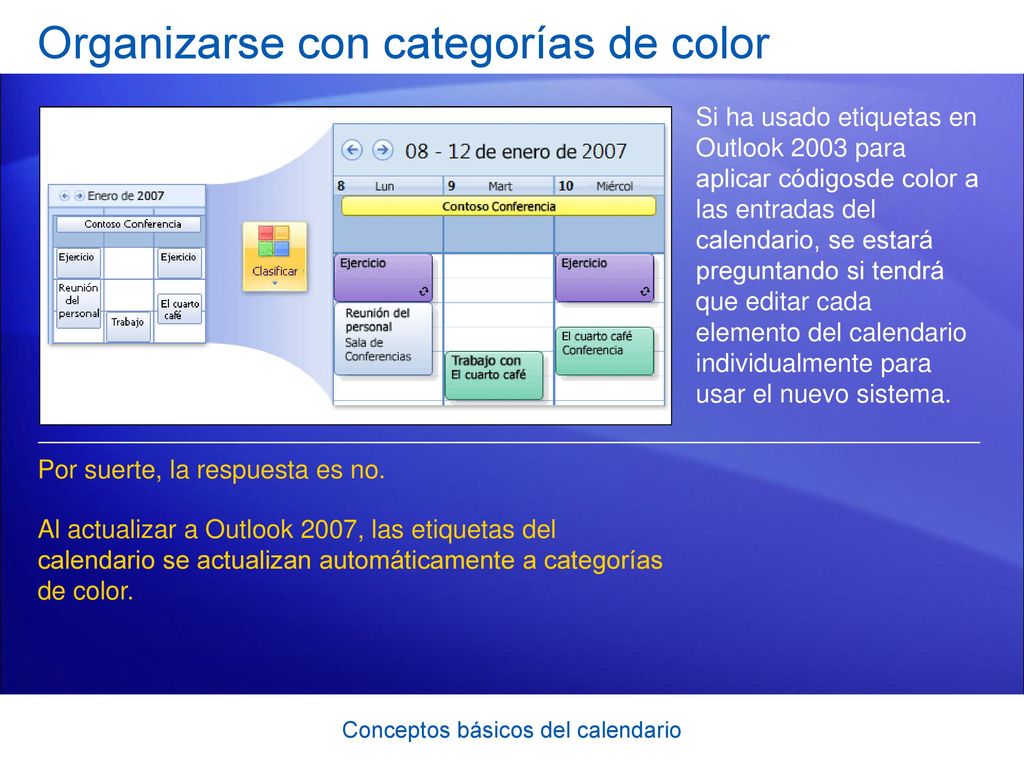 Organizarse con categorías de color