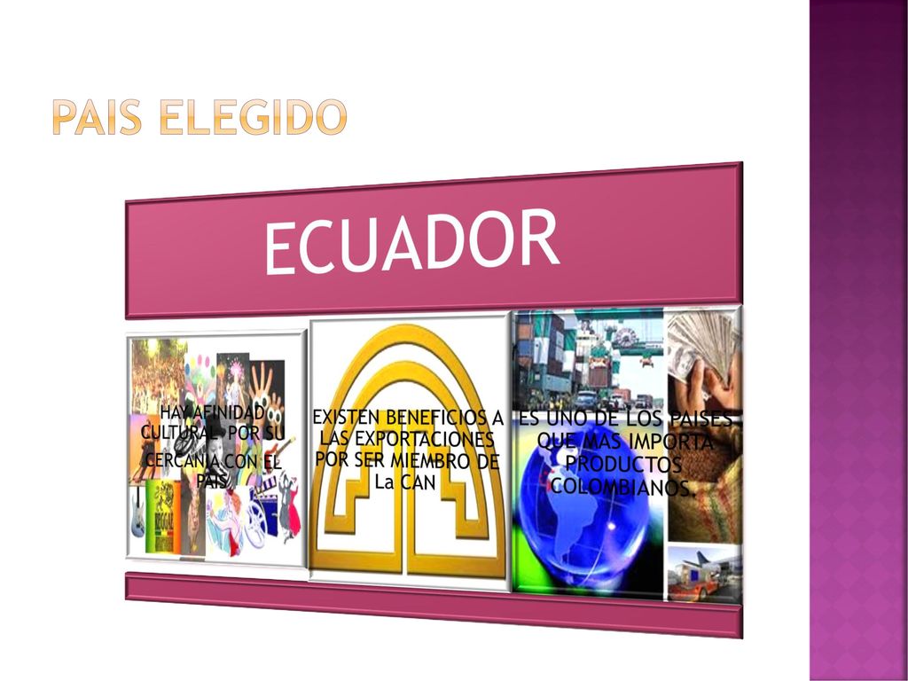 ECUADOR PAIS ELEGIDO HAY AFINIDAD CULTURAL POR SU CERCANIA CON EL PAIS