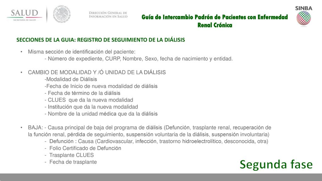 Guía de Intercambio Padrón de Pacientes con Enfermedad Renal Crónica