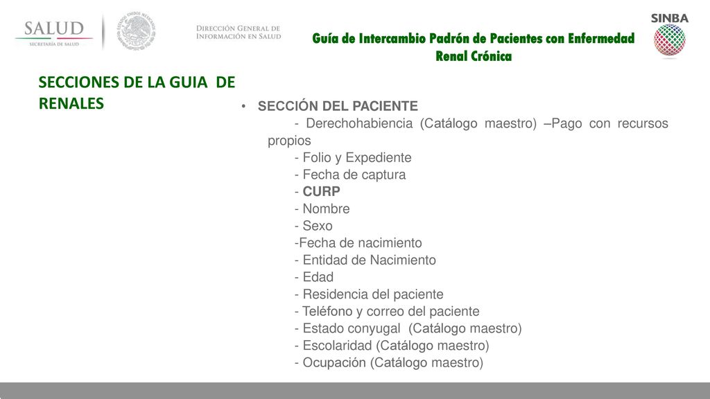 Guía de Intercambio Padrón de Pacientes con Enfermedad Renal Crónica