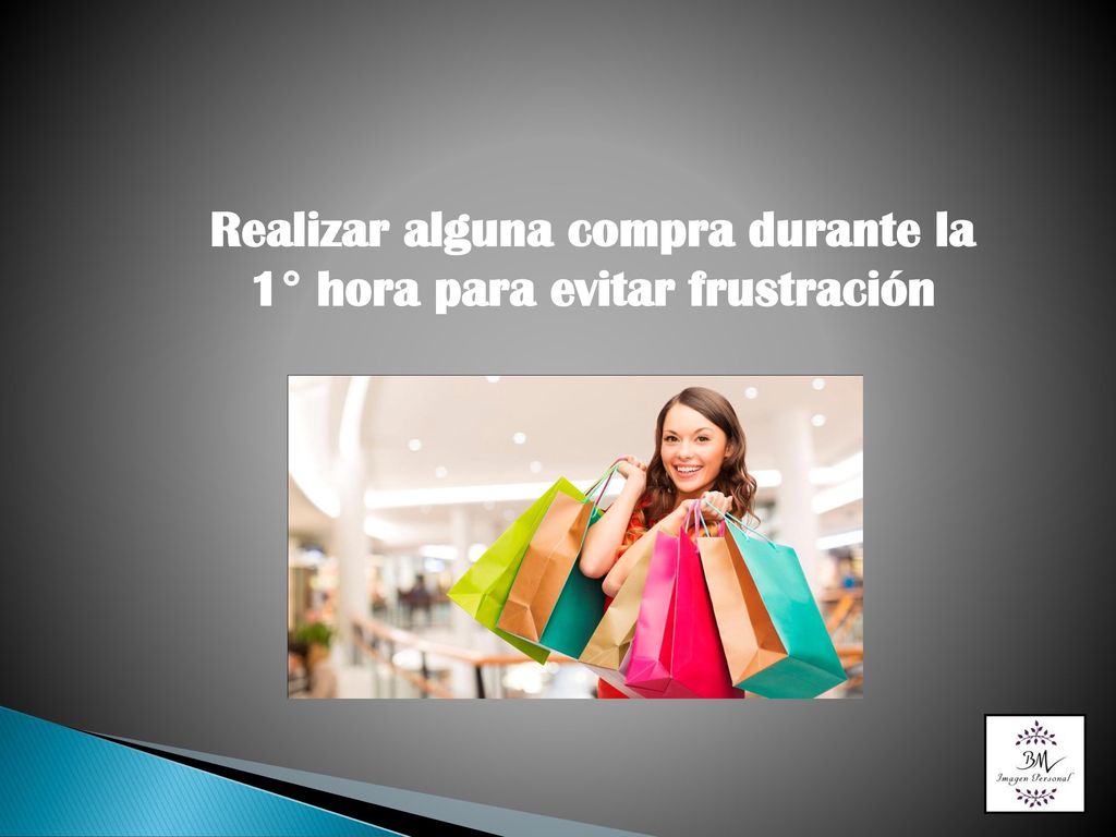 Realizar alguna compra durante la 1° hora para evitar frustración