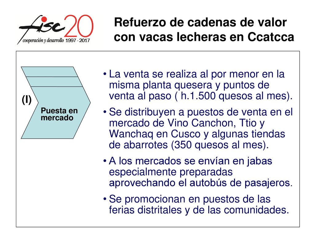Refuerzo de cadenas de valor con vacas lecheras en Ccatcca