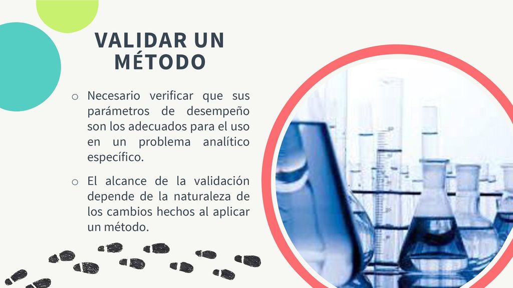 VALIDAR UN MÉTODO Necesario verificar que sus parámetros de desempeño son los adecuados para el uso en un problema analítico específico.