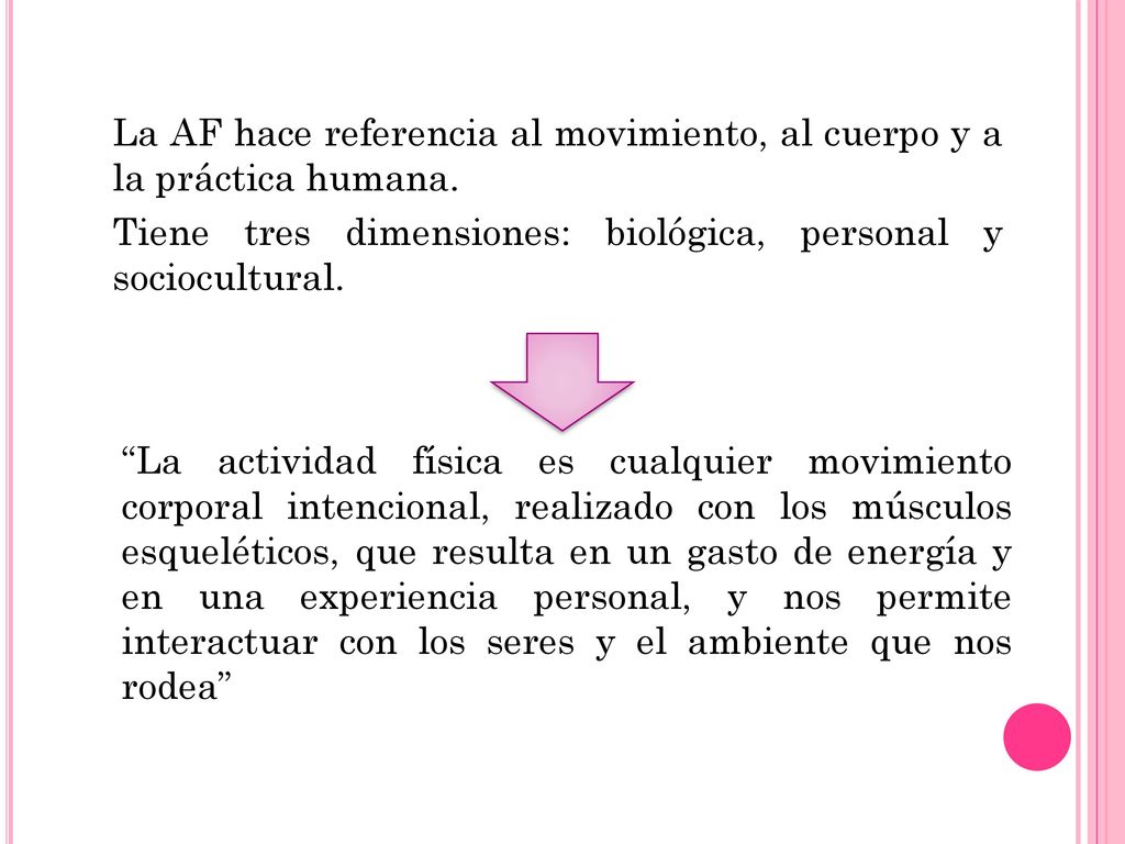 La AF hace referencia al movimiento, al cuerpo y a la práctica humana