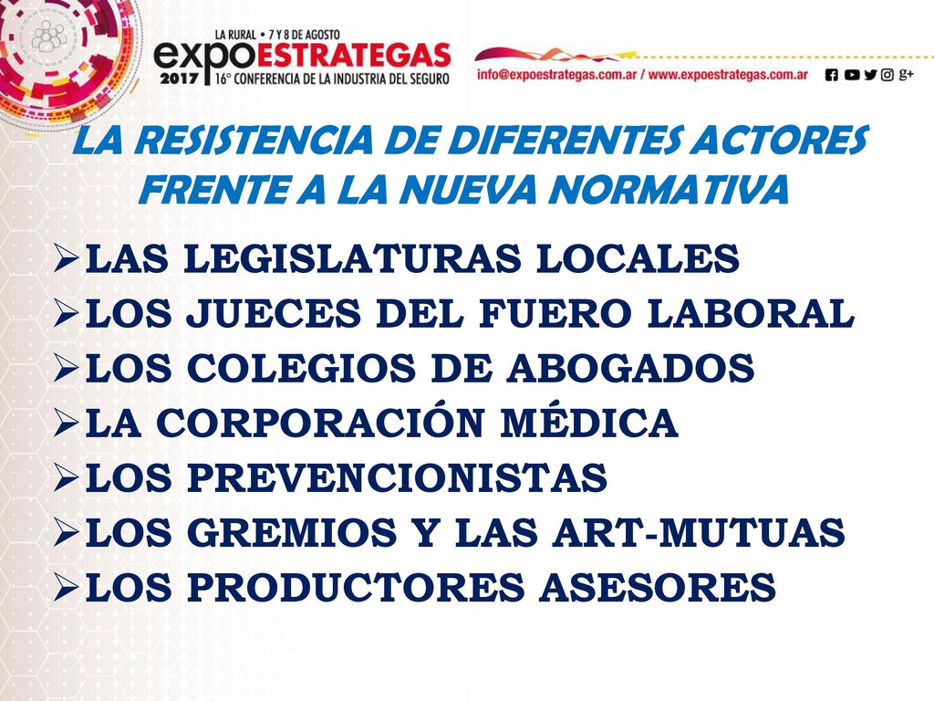 LA RESISTENCIA DE DIFERENTES ACTORES FRENTE A LA NUEVA NORMATIVA