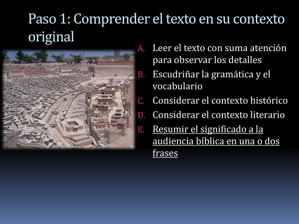 Paso 1: Comprender el texto en su contexto original