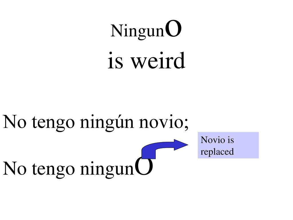 No tengo ningún novio; No tengo ningunO Ninguno is weird