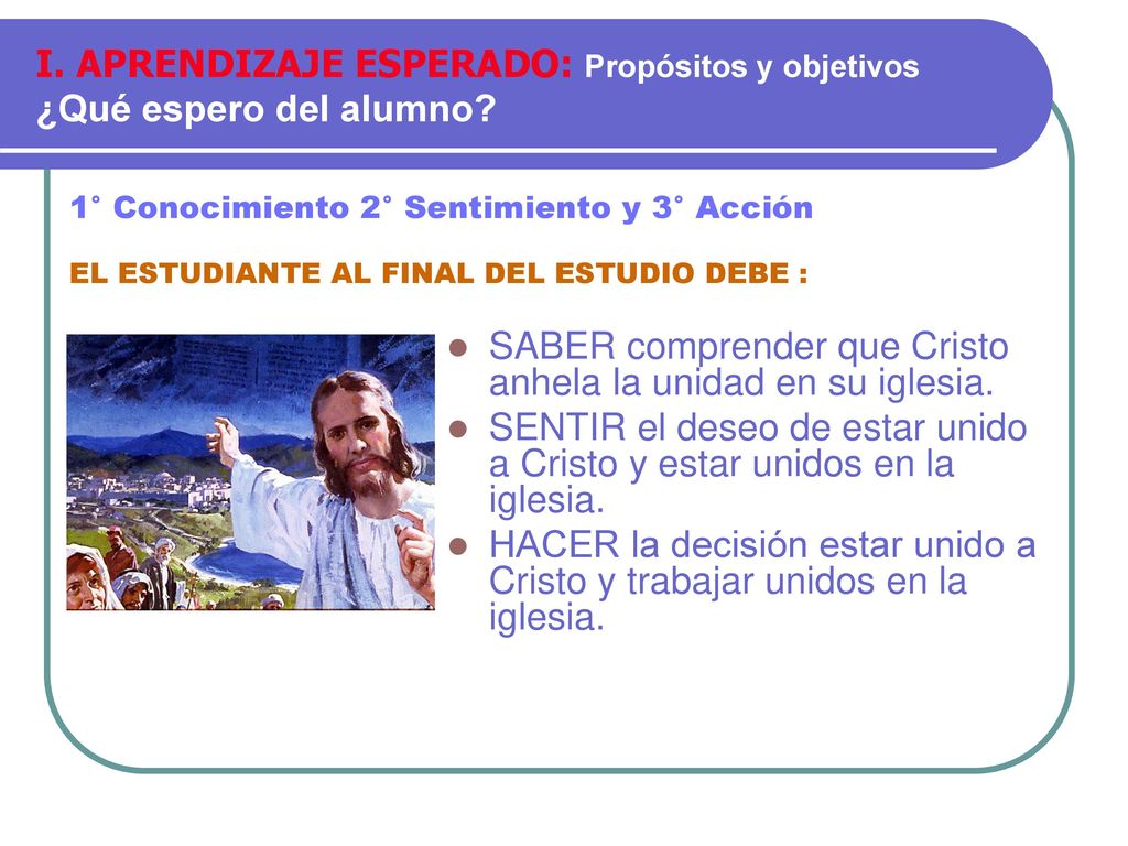 SABER comprender que Cristo anhela la unidad en su iglesia.