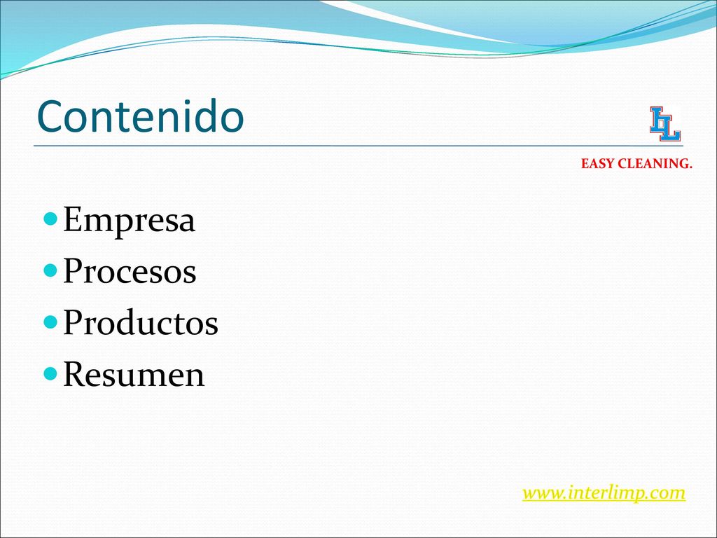 Contenido Empresa Procesos Productos Resumen