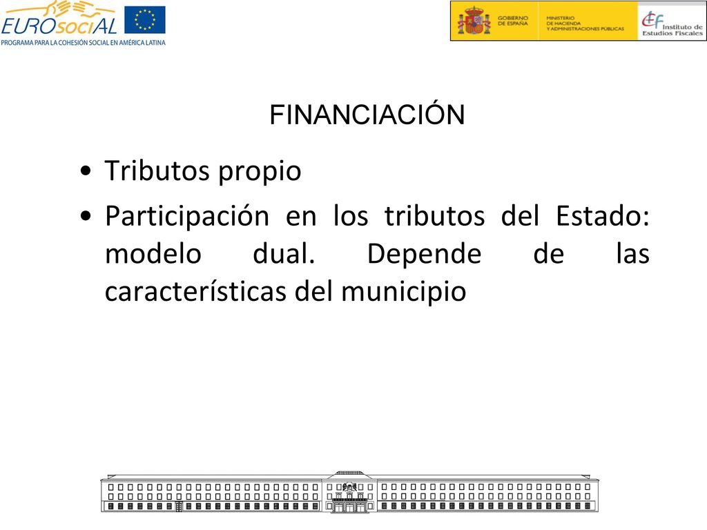 FINANCIACIÓN Tributos propio. Participación en los tributos del Estado: modelo dual.