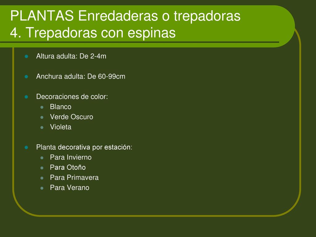 PLANTAS Enredaderas o trepadoras 4. Trepadoras con espinas