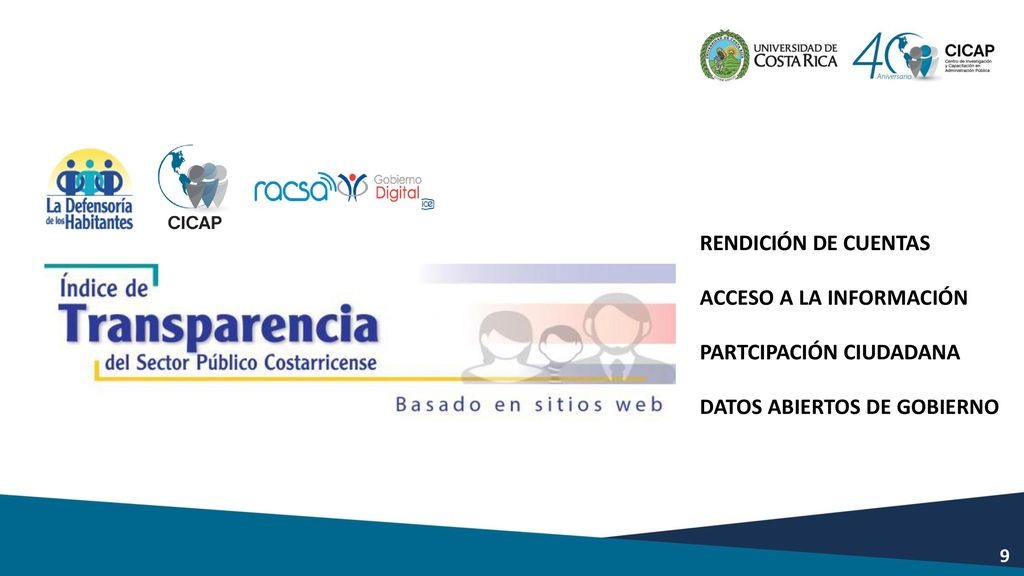 RENDICIÓN DE CUENTAS ACCESO A LA INFORMACIÓN PARTCIPACIÓN CIUDADANA DATOS ABIERTOS DE GOBIERNO