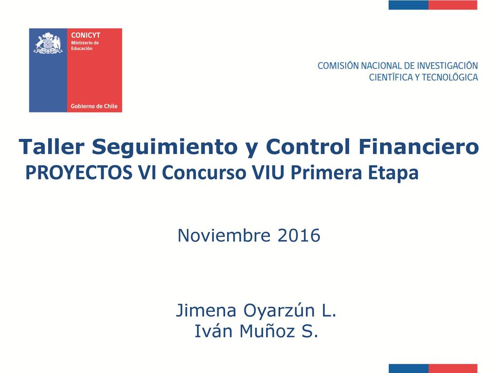 Taller Seguimiento y Control Financiero PROYECTOS VI Concurso VIU Primera Etapa