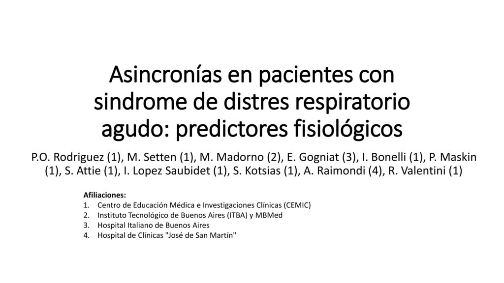 Asincronías en pacientes con sindrome de distres respiratorio agudo: predictores fisiológicos