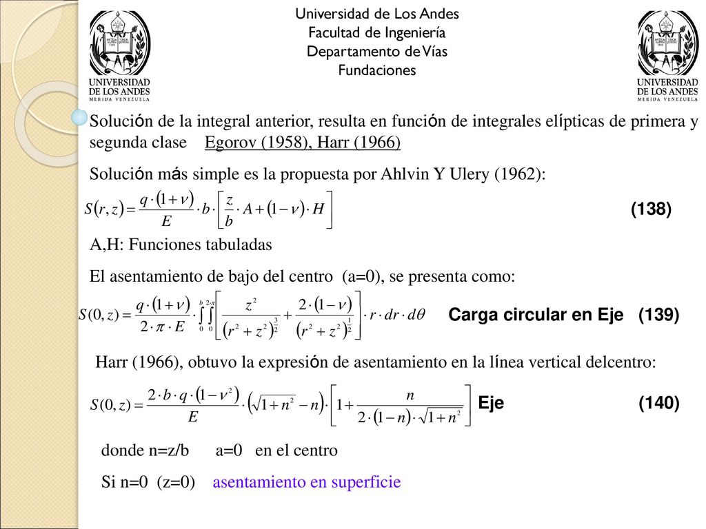Solución más simple es la propuesta por Ahlvin Y Ulery (1962):