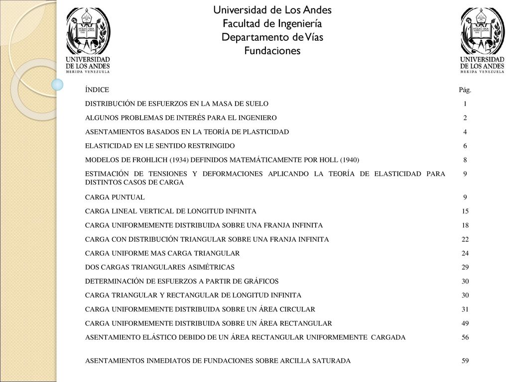 Universidad de Los Andes Facultad de Ingeniería Departamento de Vías