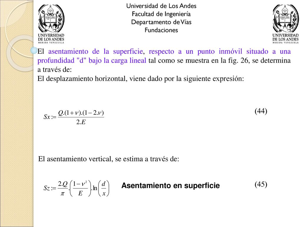 El desplazamiento horizontal, viene dado por la siguiente expresión: