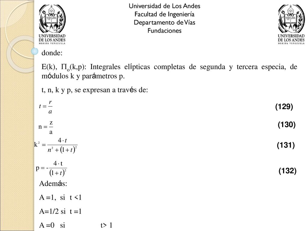 t, n, k y p, se expresan a través de: