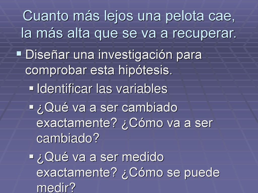 Cuanto más lejos una pelota cae, la más alta que se va a recuperar.
