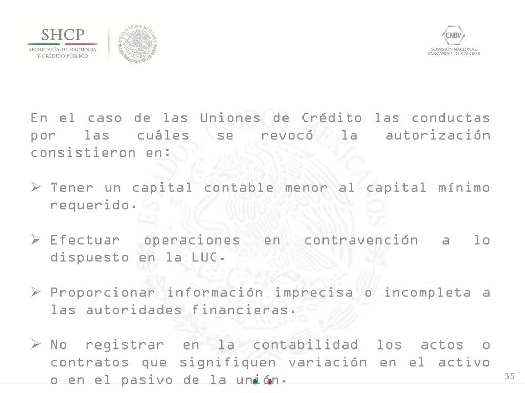 Tener un capital contable menor al capital mínimo requerido.