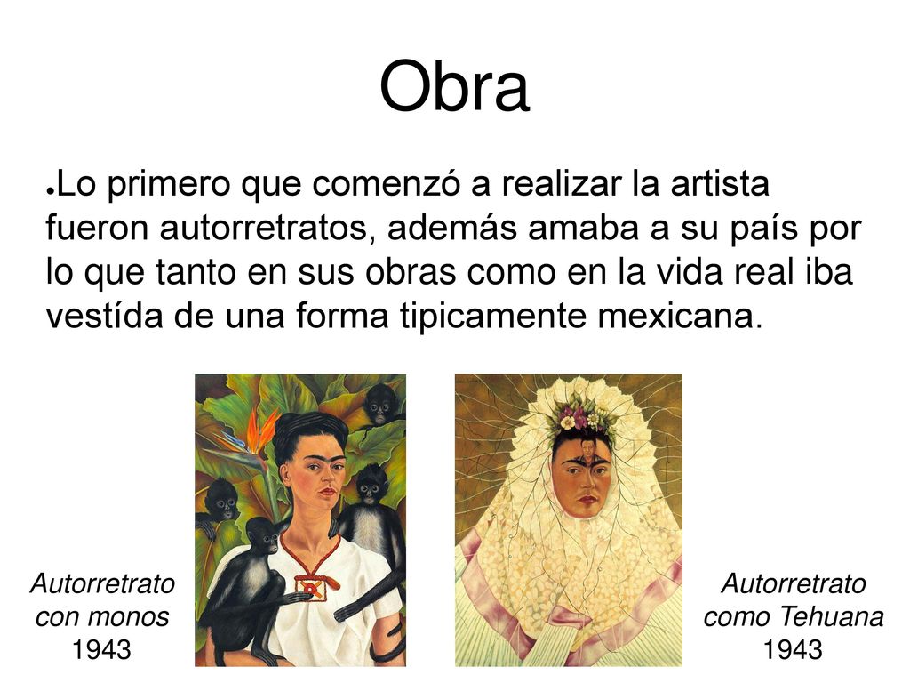 Obra Autorretrato con monos 1943 Autorretrato como Tehuana 1943