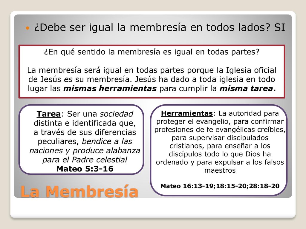 La Membresía ¿Debe ser igual la membresía en todos lados SI