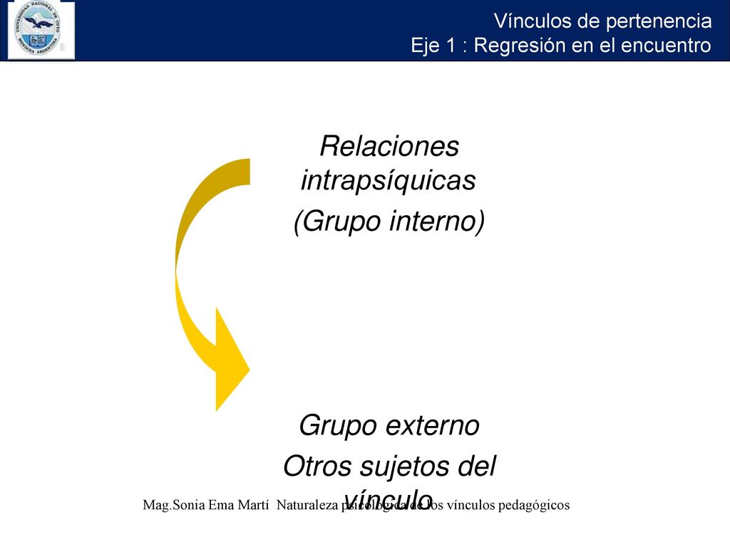 Vínculos de pertenencia Eje 1 : Regresión en el encuentro